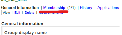 Screenshot showing selecting Memberships