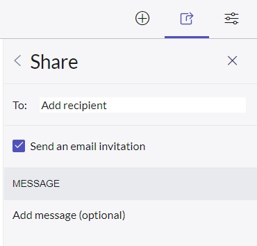 Screenshot of the Share option and email notification checkbox