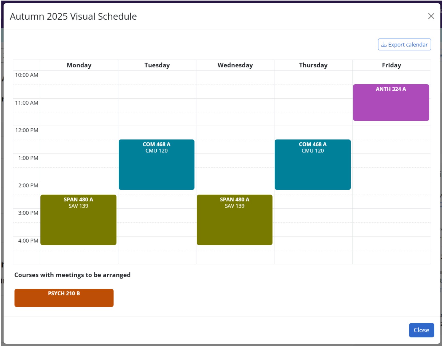 Screenshot of the visual block schedule feature in Register.UW
