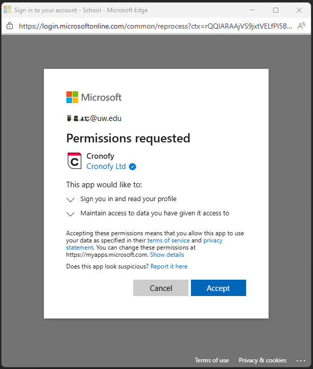 Entra User Consent: Cronofy