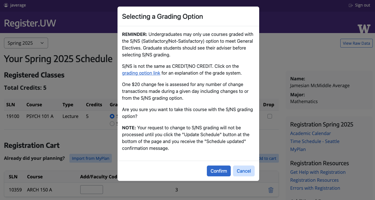Changing grading system