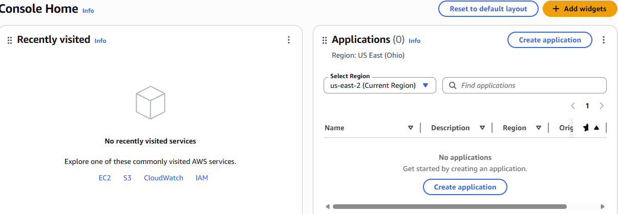 Screenshot showing AWS homepage