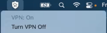 "Turn VPN Off" menu item