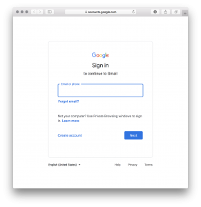 Screenshot of the Google sign-in page