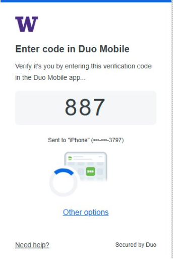 A screenshot of the new Duo Push appearance 