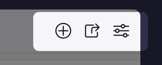 Add Widget, Share, Configuration icons, listed left to right